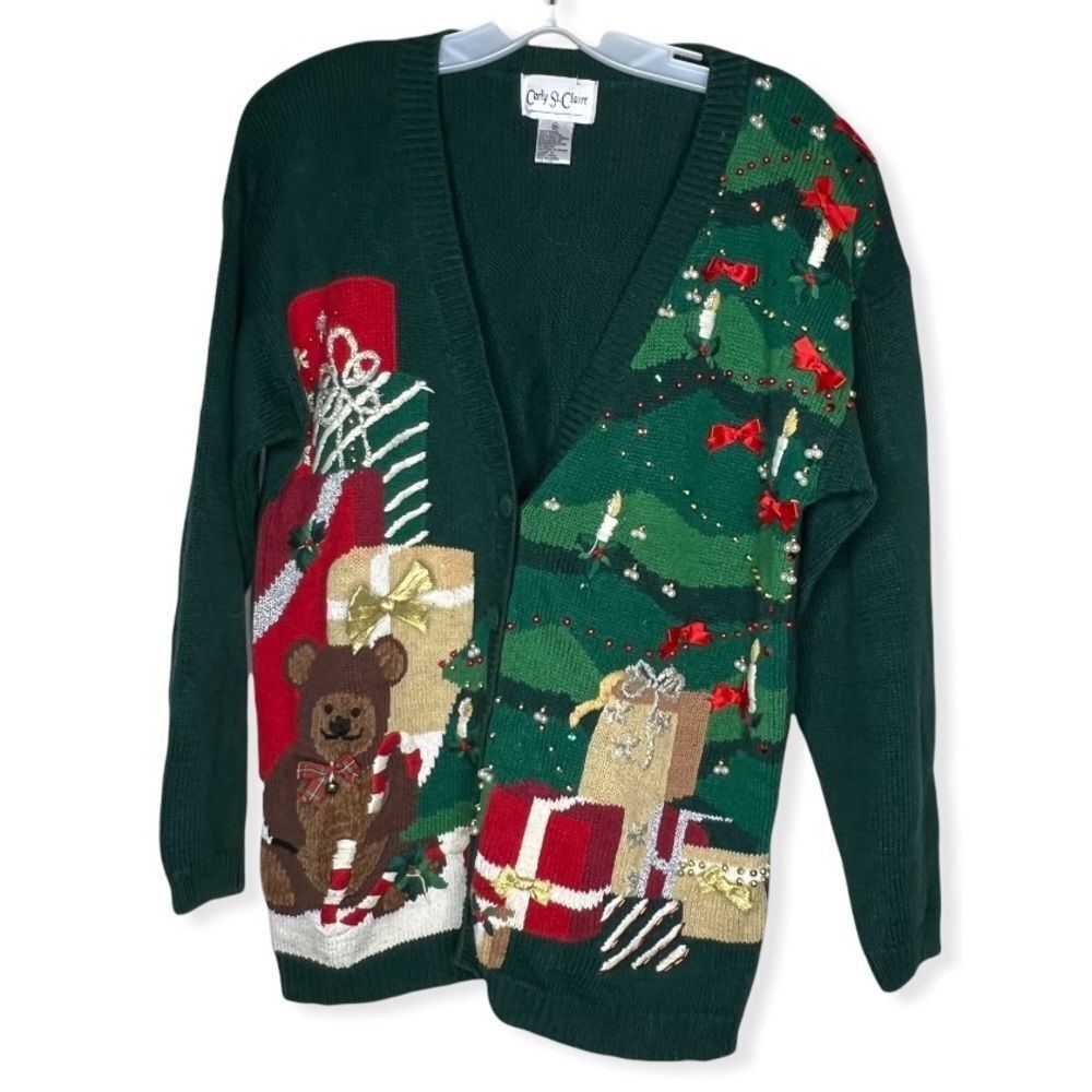 Vintage Carly St. Claire Christmas Cardigan Sweater